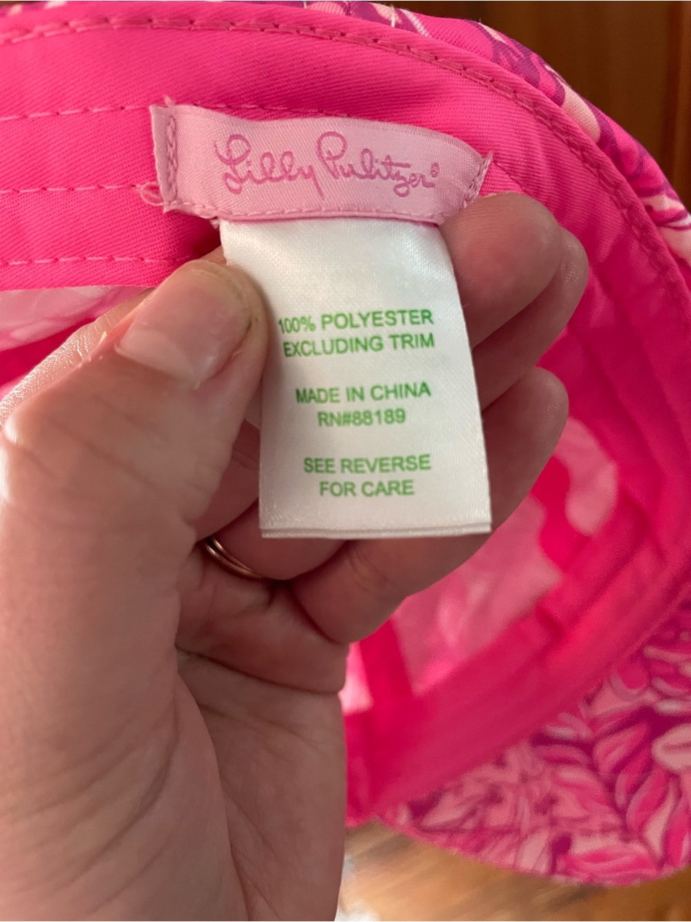 Lily Pulitzer Pink Floral Pattern Baseball Cap - Picture 4 of 4